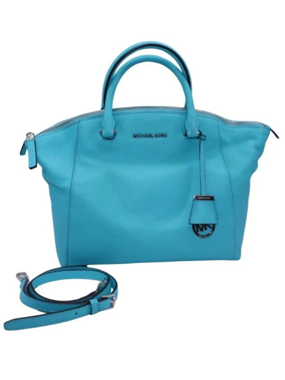 Michael Kors Bowling Shoulder Bag Purse Logo Small Pebble Leather Satchel